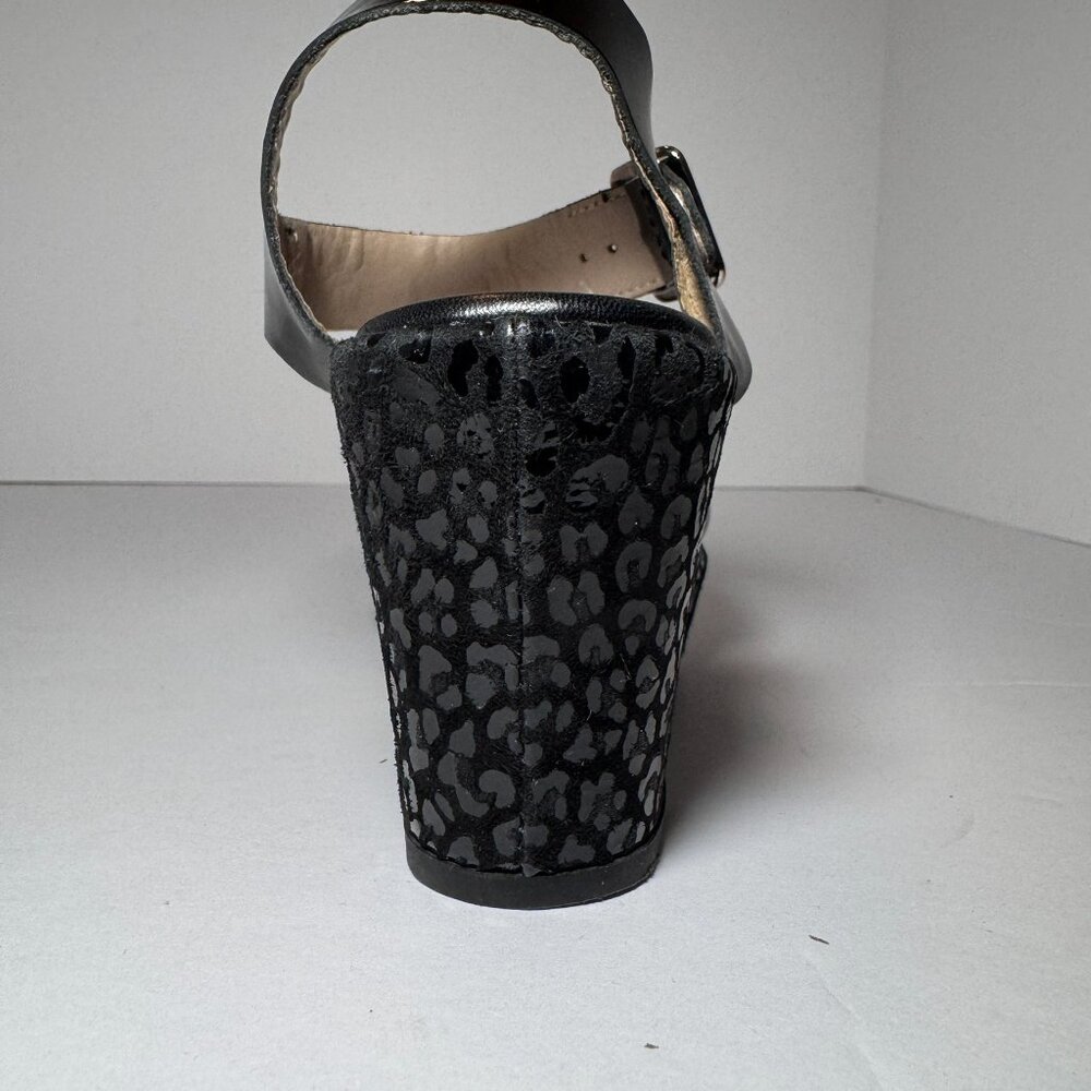 AGL Black Block Heel Patent Leather with Black Leopard Print, size US 6.5 - Picture 9 of 16